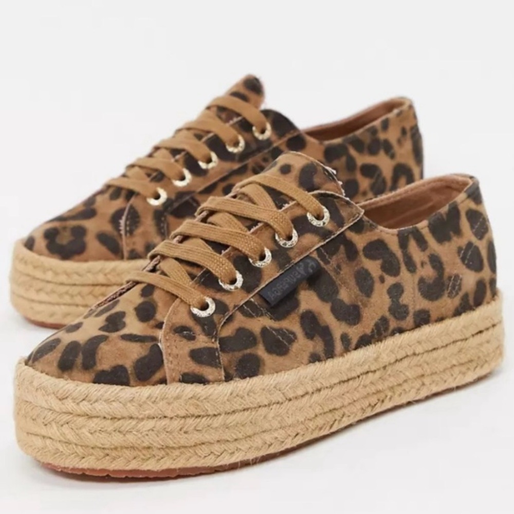 SUPERGA PLATFORM LEOPARD ESPADRILLE FLATFORM SNEAKER SIZE EU 37 / US 6.5 - Picture 7 of 16